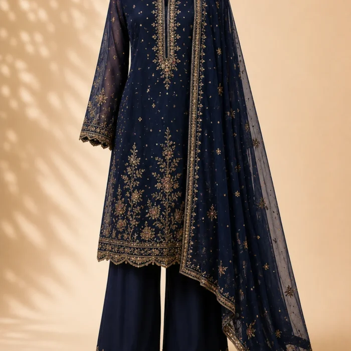 Midnight Elegance Designer Party Wear Suit