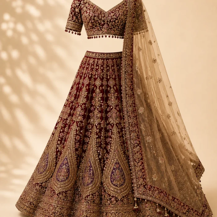 Imperial Bridal Embroidered Lehenga Set