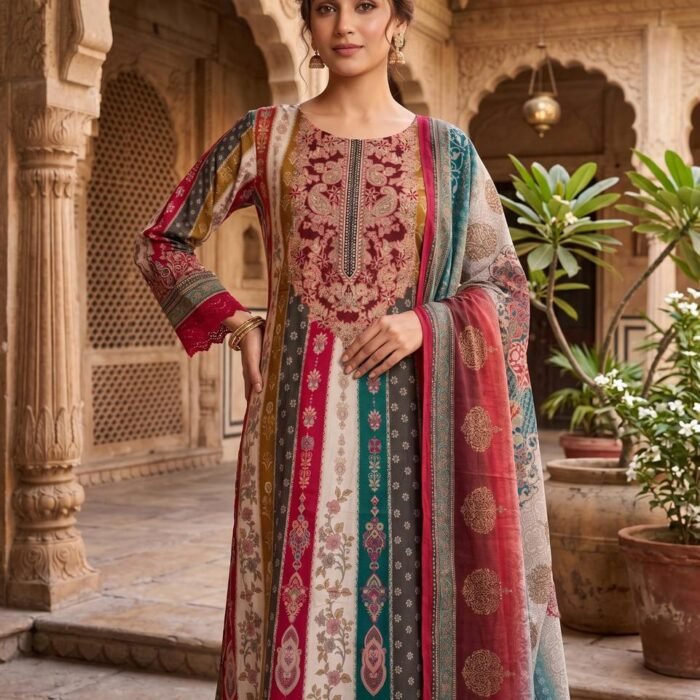 Embroidered Stitched Suit