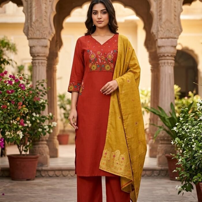 Embroidered Pocket Stitched Suit